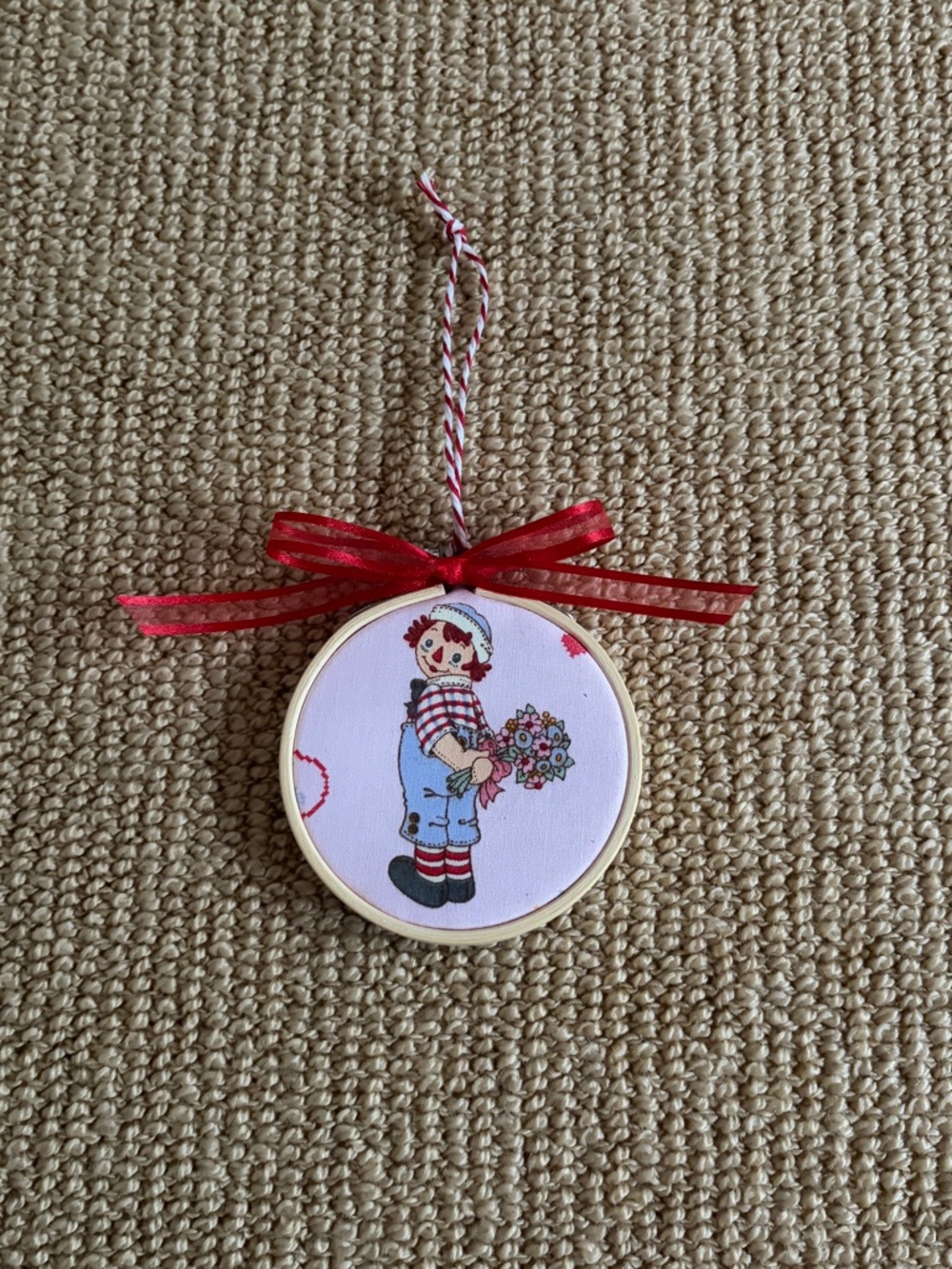 Raggedy Andy Themed Christmas Tree Ornament